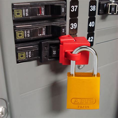 electric breaker box lock|locking outside breaker box.